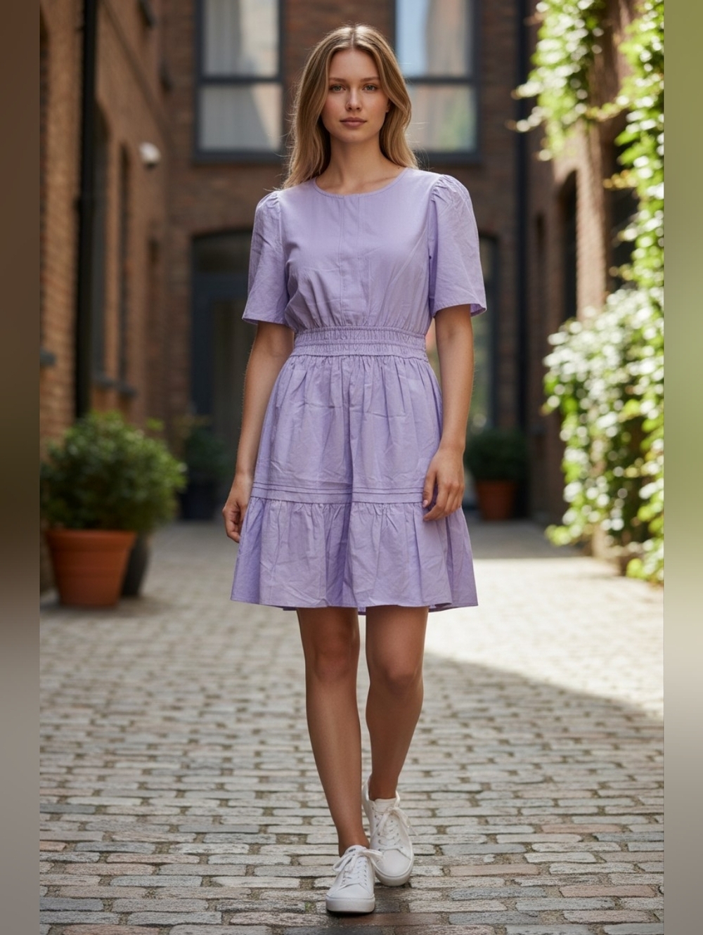 NWT STITCHDROP Lavender Short Sleeve Dress